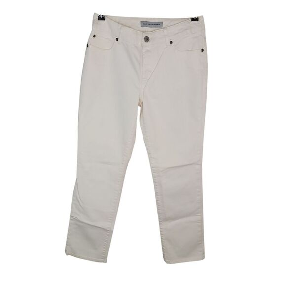 Chico's Denim - Chico's Ultimate Fit Slim Leg Cream Denim Jeans Size 0 (Small 4)